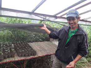 Farmer Galvey and Seedlings to be planted