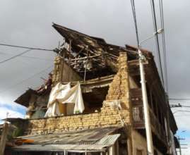Local houses destroyed by mining detonations
