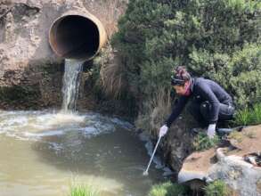 Collecting mining waste waters.