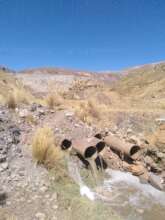 The discharge at the source of Tingo River