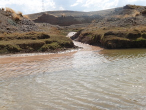 River pollution caused by Volcan