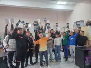 Students after armwrestling workshop