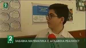 A Varna student in front of TV camera