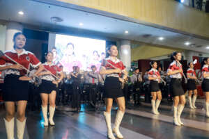 the marching band twirlers
