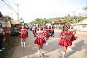 the fu marching band at a local community parade