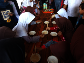 Moving food using chopsticks