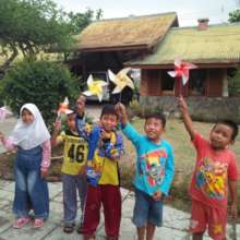 Playing with paper windmill