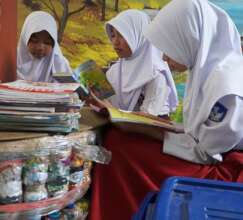The girls at reading corner