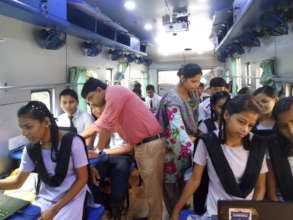 Students Learning in the Bus