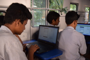 Students learning Web Designing