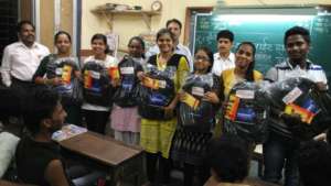 Notebook distributed to children
