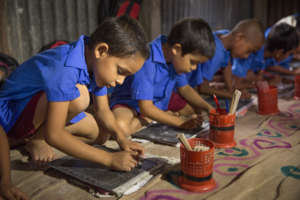 Children in a Village Primary School Class