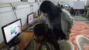 A class on advanced computer skills in progress
