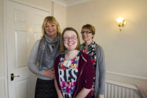 Emily with mum and Family Support Worker, Sarah