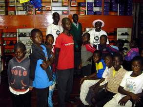 Scholarship recipients shopping for shoes before the presentatio