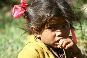 Little girl in village Wacham