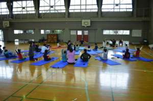 Yoga class for children lead by IsraAID