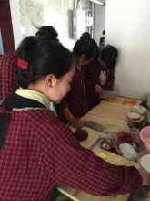 The students cooking