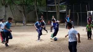Soccer training at our afterschool program