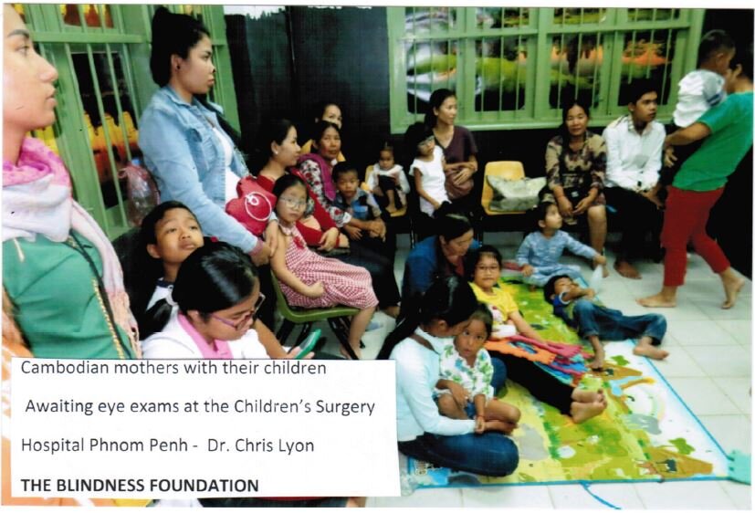 Cambodian kids & mothers at children's Eye Clinic