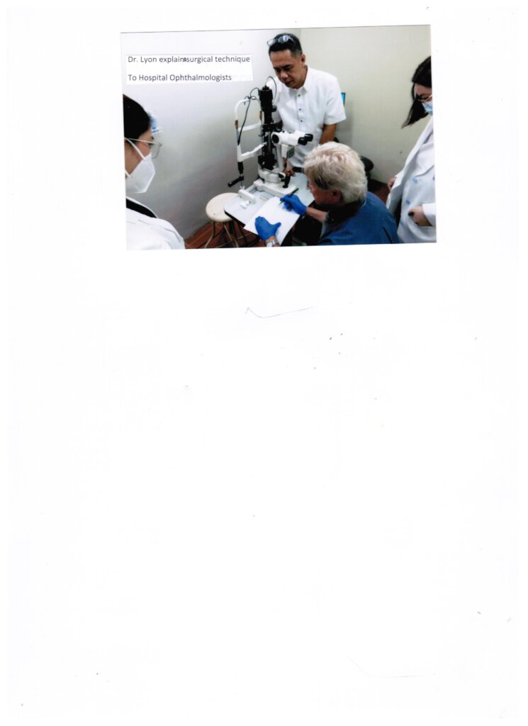 Dr Lyon advising Eye Doctors on Patient treatment