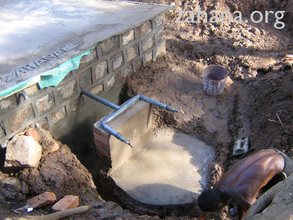 The new communal water tank is almost ready