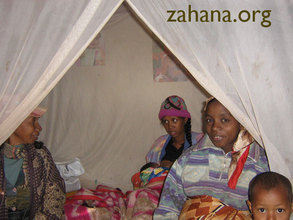 Mosquito nets in use