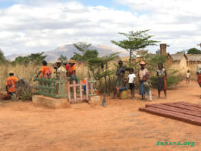 Digging for clay on site for the bricks