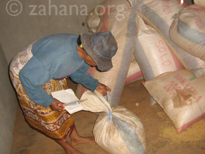 Rice stored in the new storage building