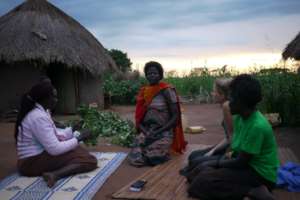 Farmers gathering during harvest time
