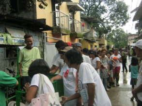 Hot meals being provided during a past flood