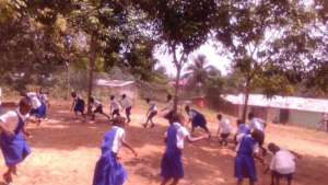 Children playing on the school playground
