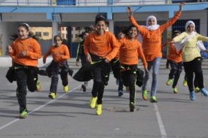 Warming up for football (soccer) practice