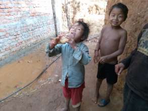 Young children drinking alcohol to keep them going