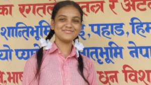 Asmita happy at school