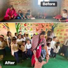 From bare classroom to colourful interactive space