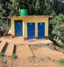 The new toilets at Kalidevi School are open!