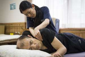 Physical therapy consultation at the care center