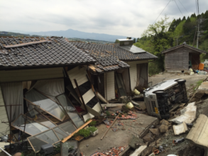 Destruction from the earthquakes