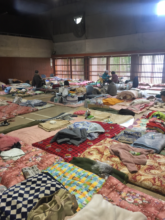 Evacuation center in Mashiki