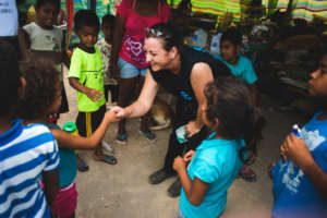 IsraAID staff meeting children affected by quake