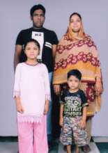 With her family