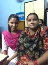 Ayesha with her mother