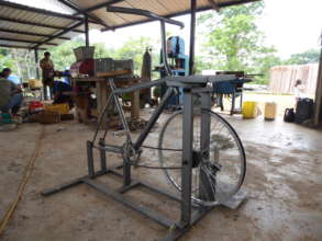 Bicycle to Powered a Corn Grinder