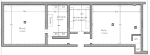 The drawing of the rooms and their position