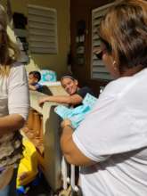 Distributing diapers in Patillas