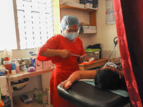 One of our nurses placing an implant at a jornada