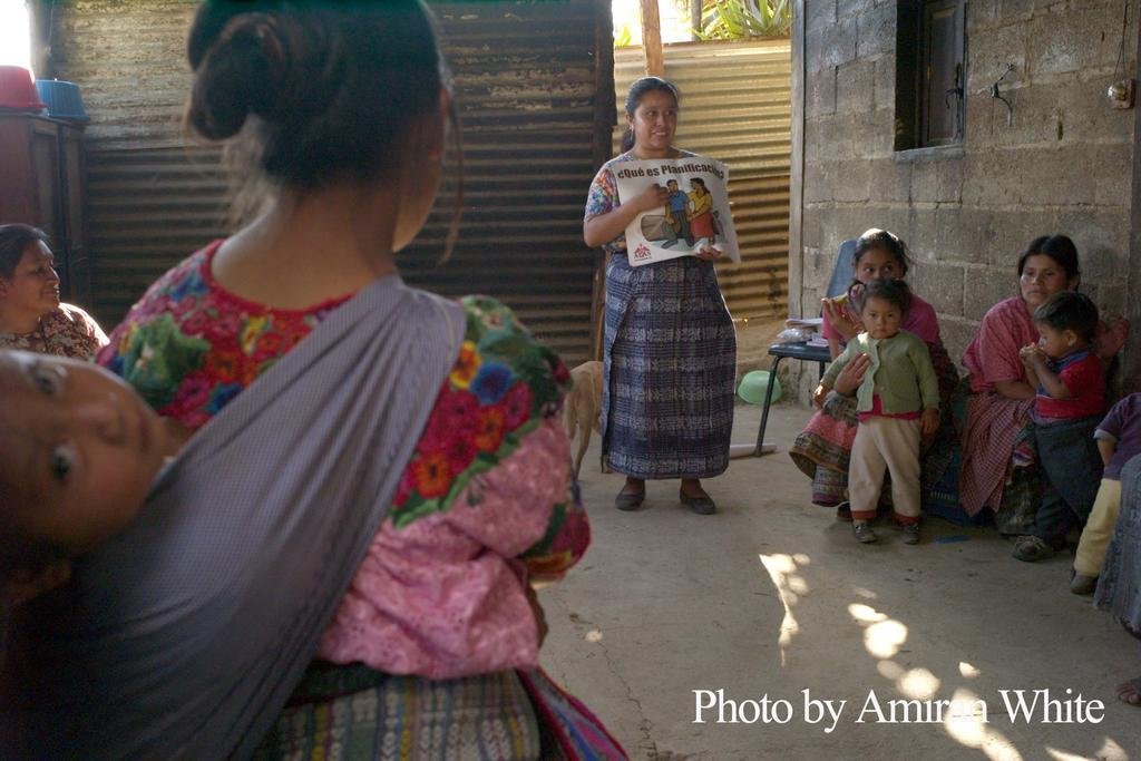 Carmen Roquel giving a family planning talk