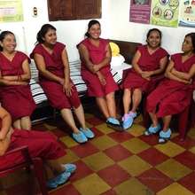 Women joking in our clinic for tubal ligations