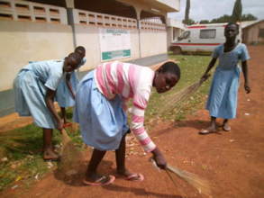 Girls club  outreach clean up Bimbilla hospital